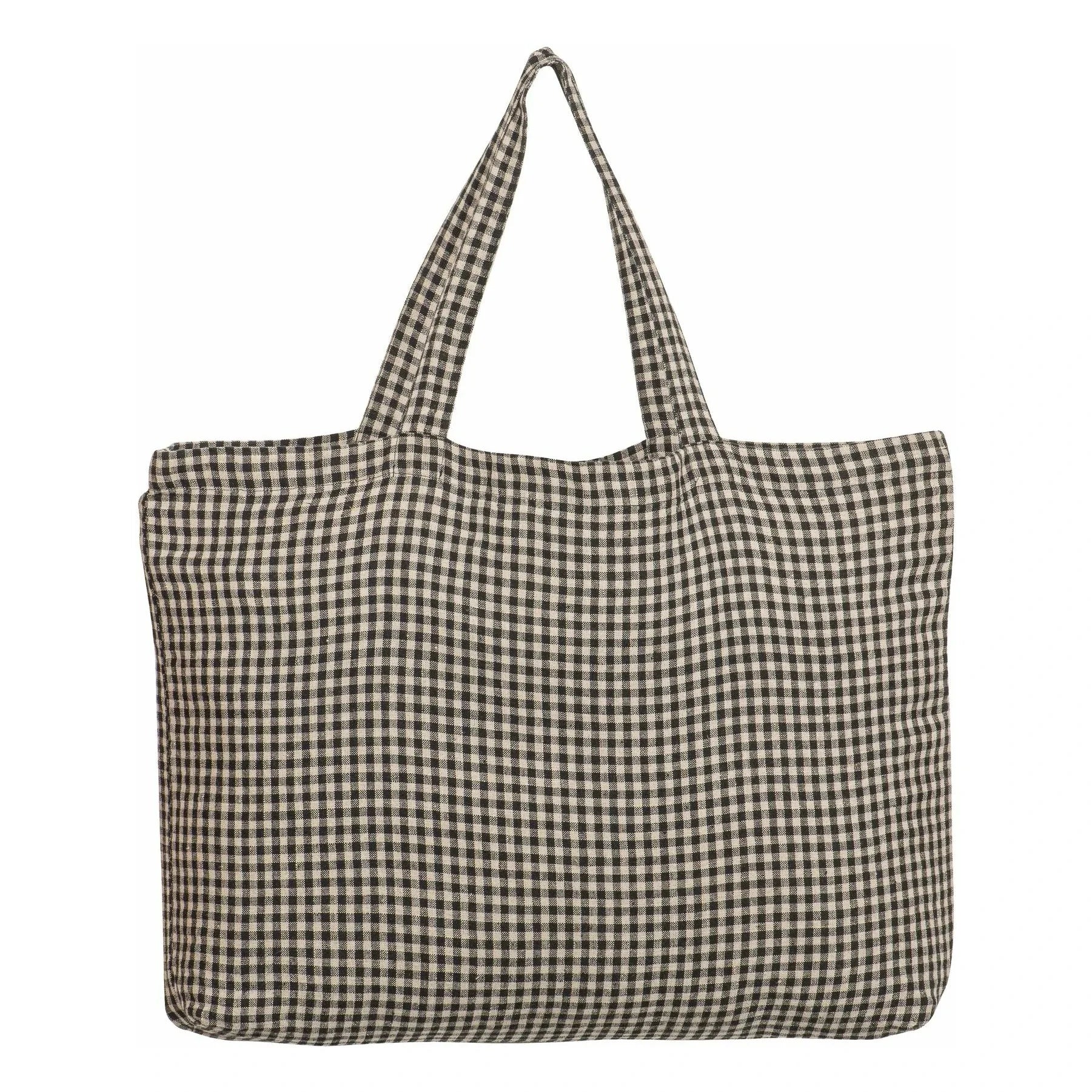 Haomy - Piana II gingham tote bag | Carbon