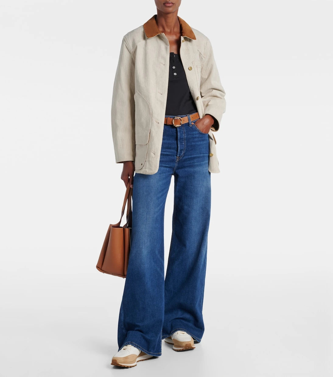 Veronica Beard - Valentina suede-trimmed leather sneakers