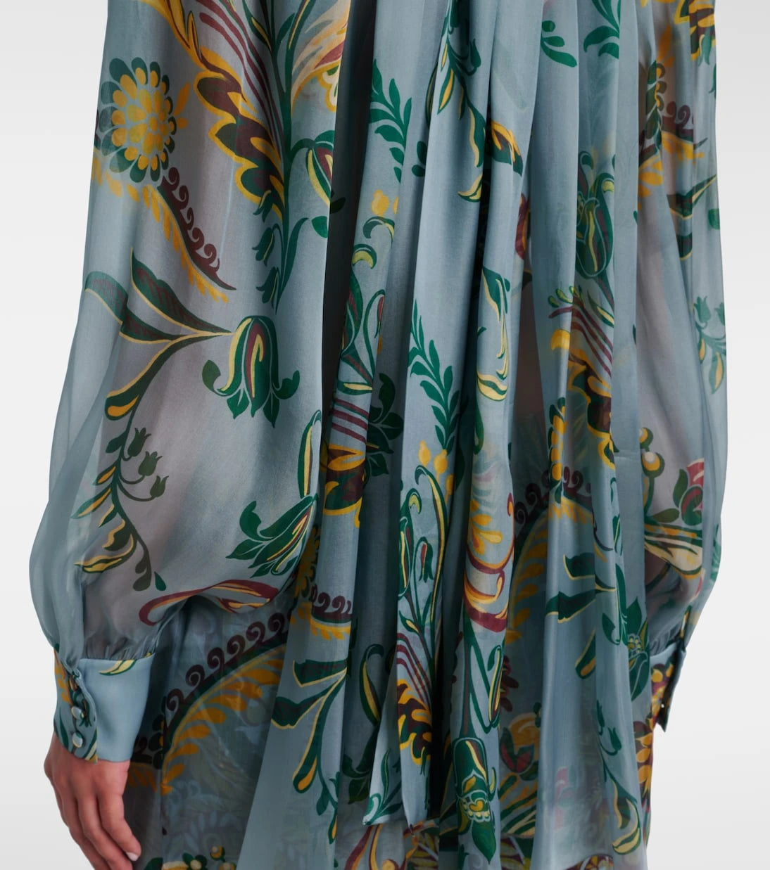 Etro - Printed ruched silk top