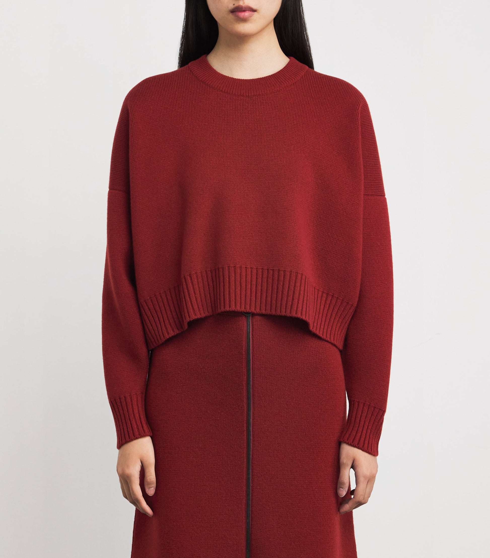 Red Cashmere Cropped Sweater