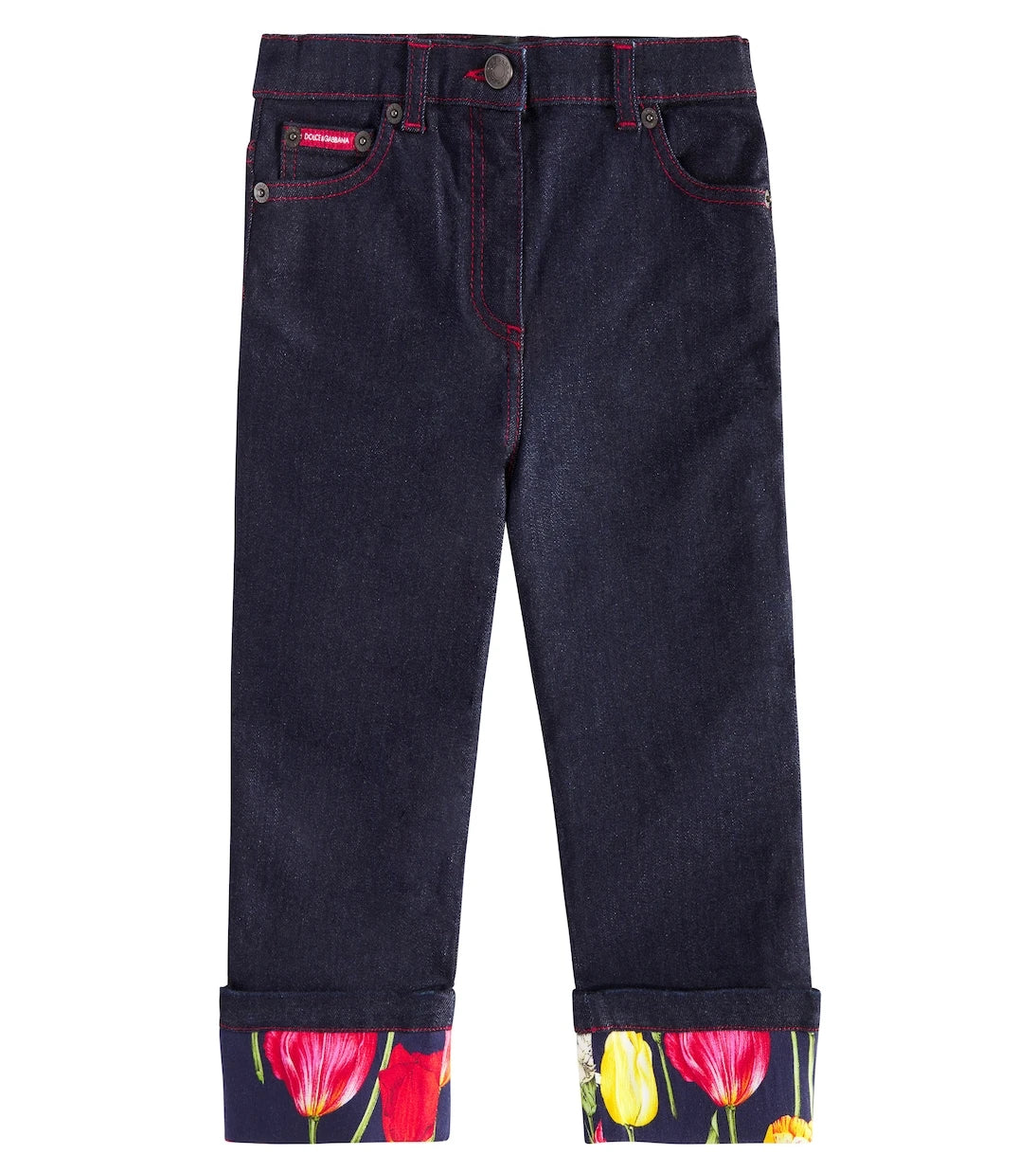 Dolce&Gabbana Kids - Floral straight jeans