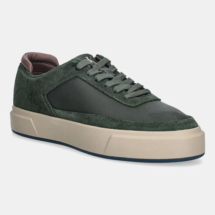Кожени маратонки Calvin Klein BASKET CUPSOLE LACEUP LTH-NU