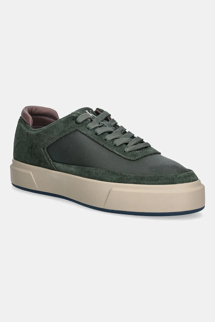 Кожени маратонки Calvin Klein BASKET CUPSOLE LACEUP LTH-NU