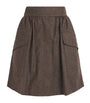 Brown Virgin Wool Mini Skirt