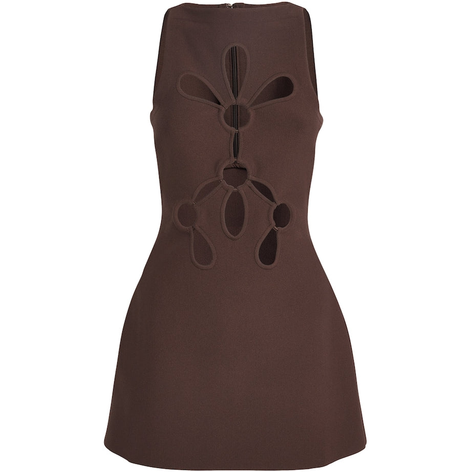 Cult Gaia Brown Cut-Out Franco Mini Dress