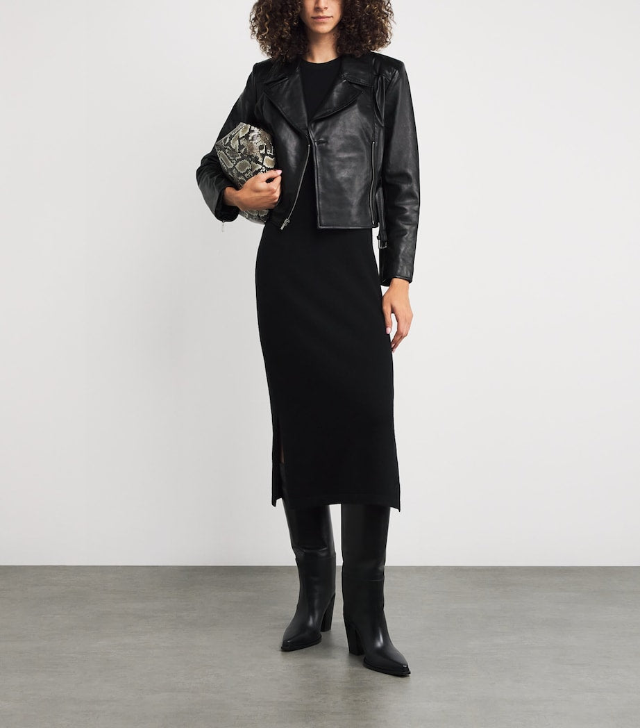 PAIGE Black Foxe Lamb Leather Jacket