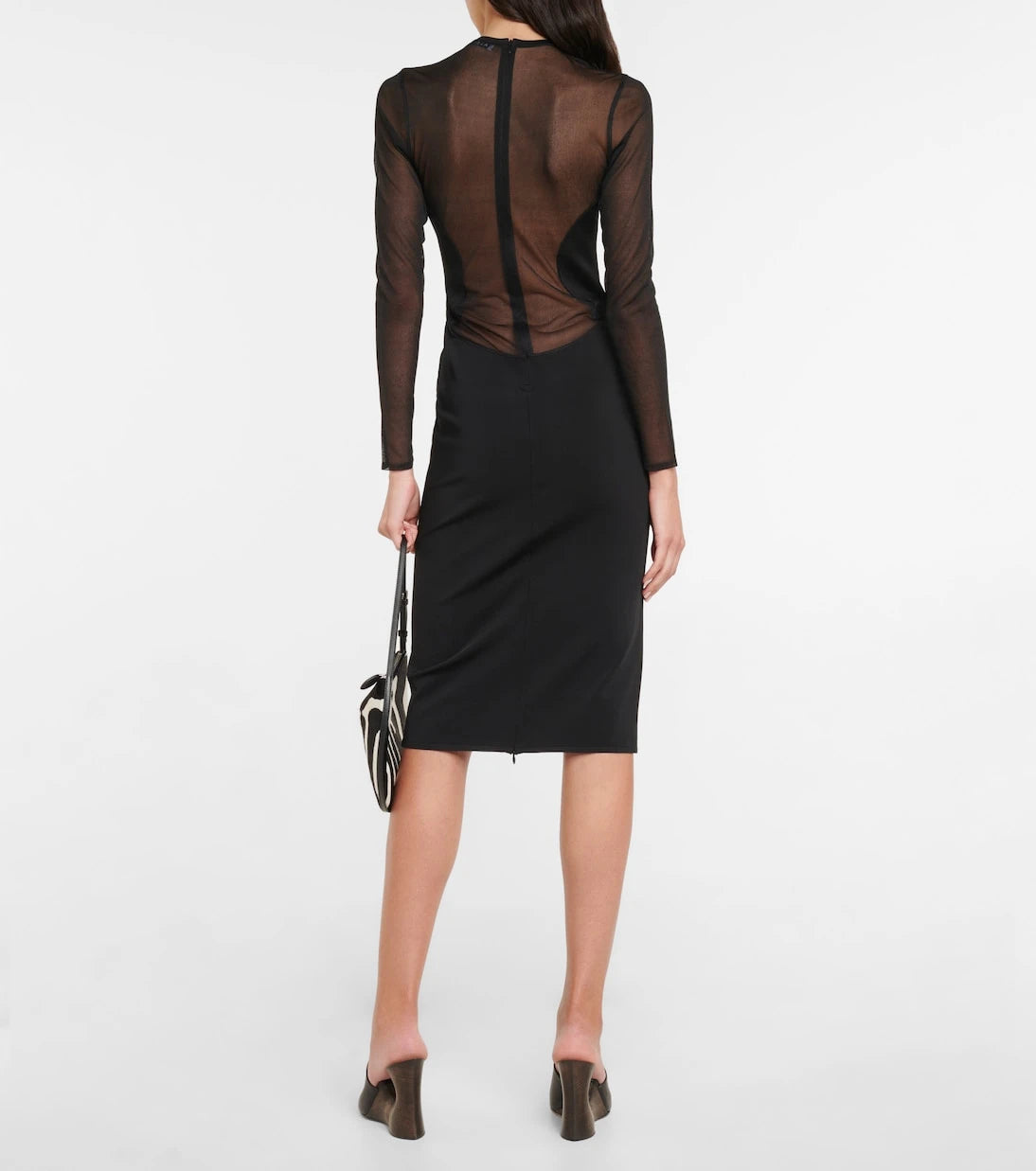Alaïa - Semi-sheer paneled minidress