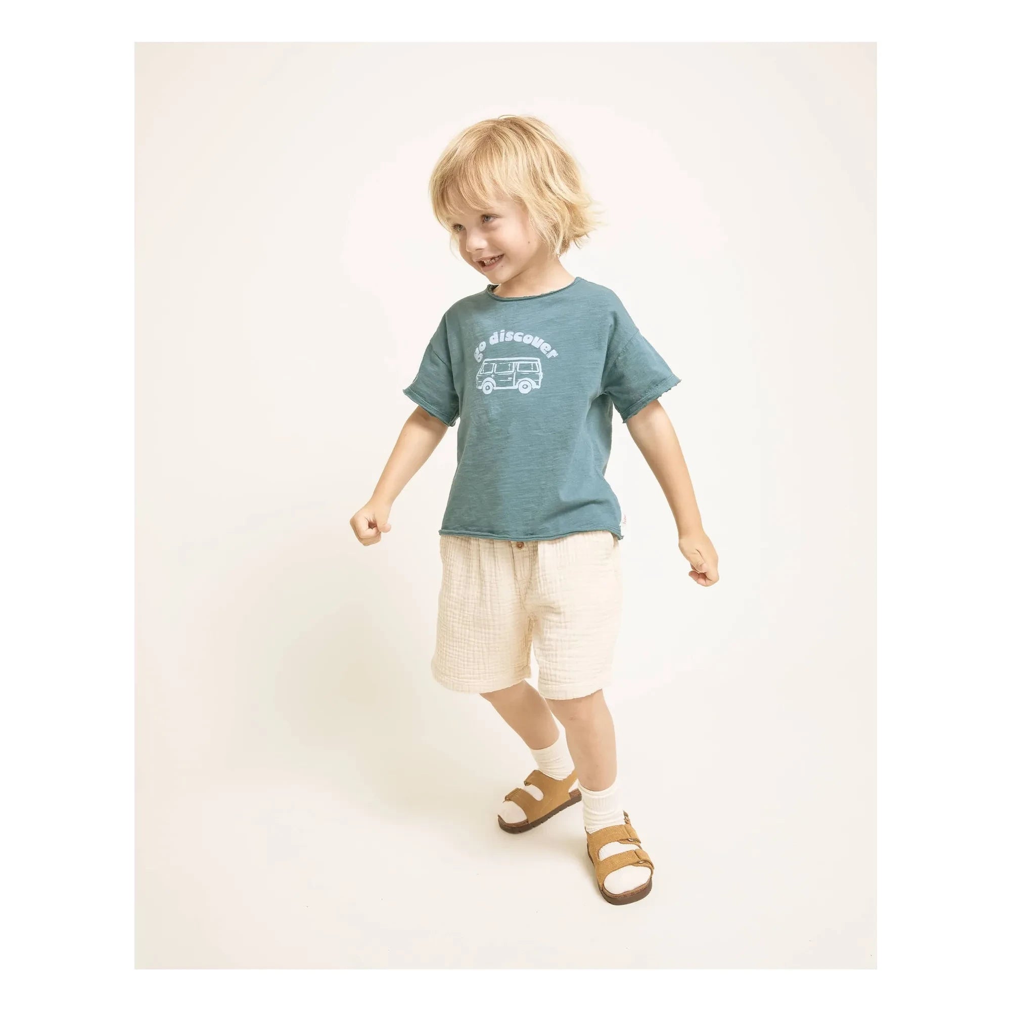 Búho - Go Discover T-shirt Organic cotton | Peacock blue