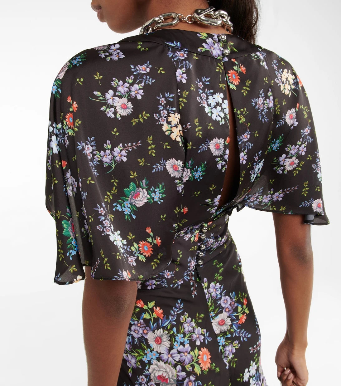 Rabanne - Floral satin midi dress