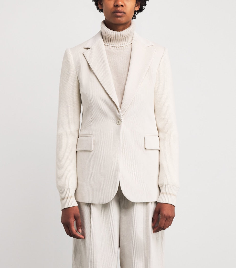 Eleventy Cotton-Blend Corduroy Single Button Blazer