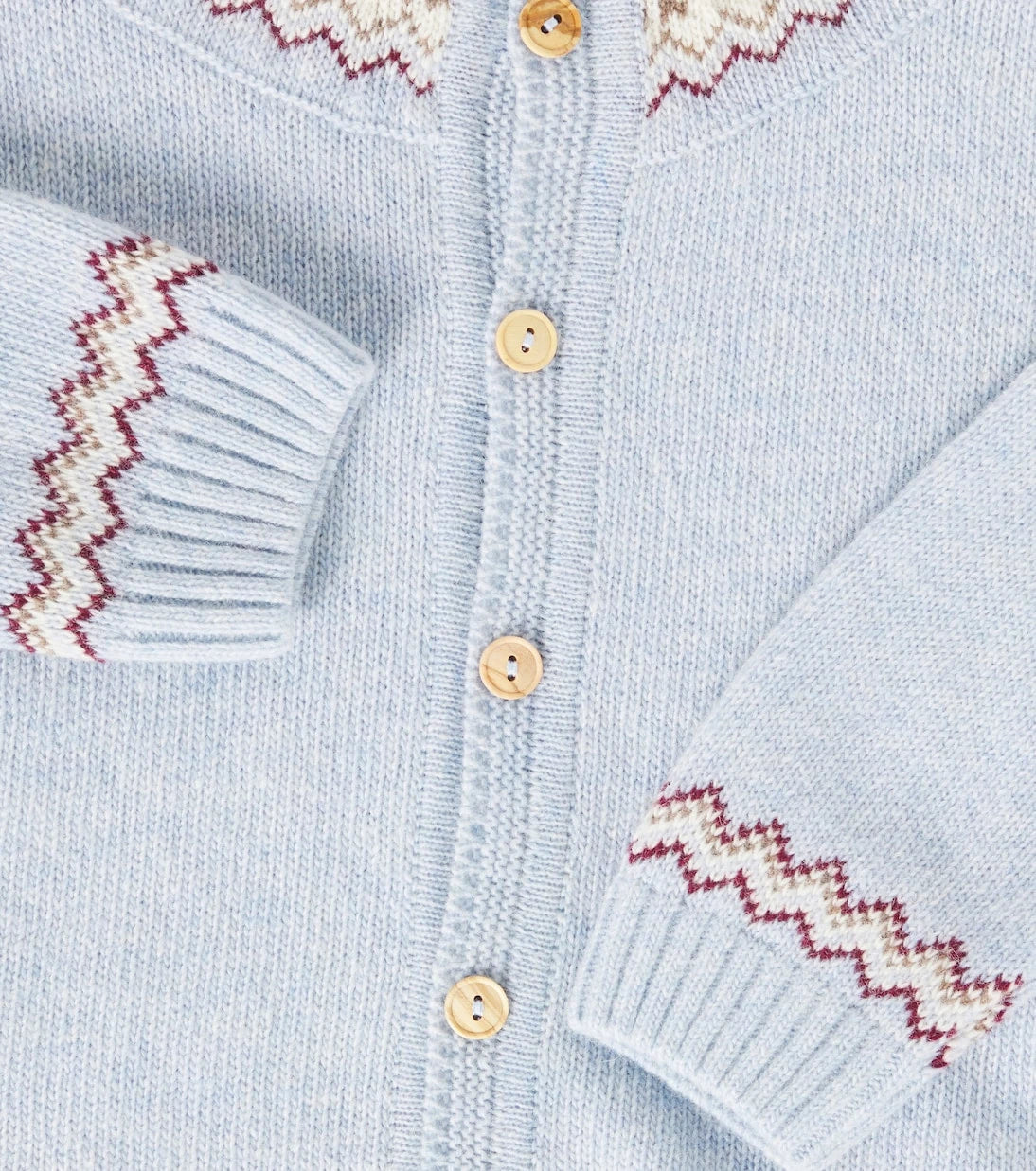 La Coqueta - سترة كارديجان صوفية بمزيج Fair Isle