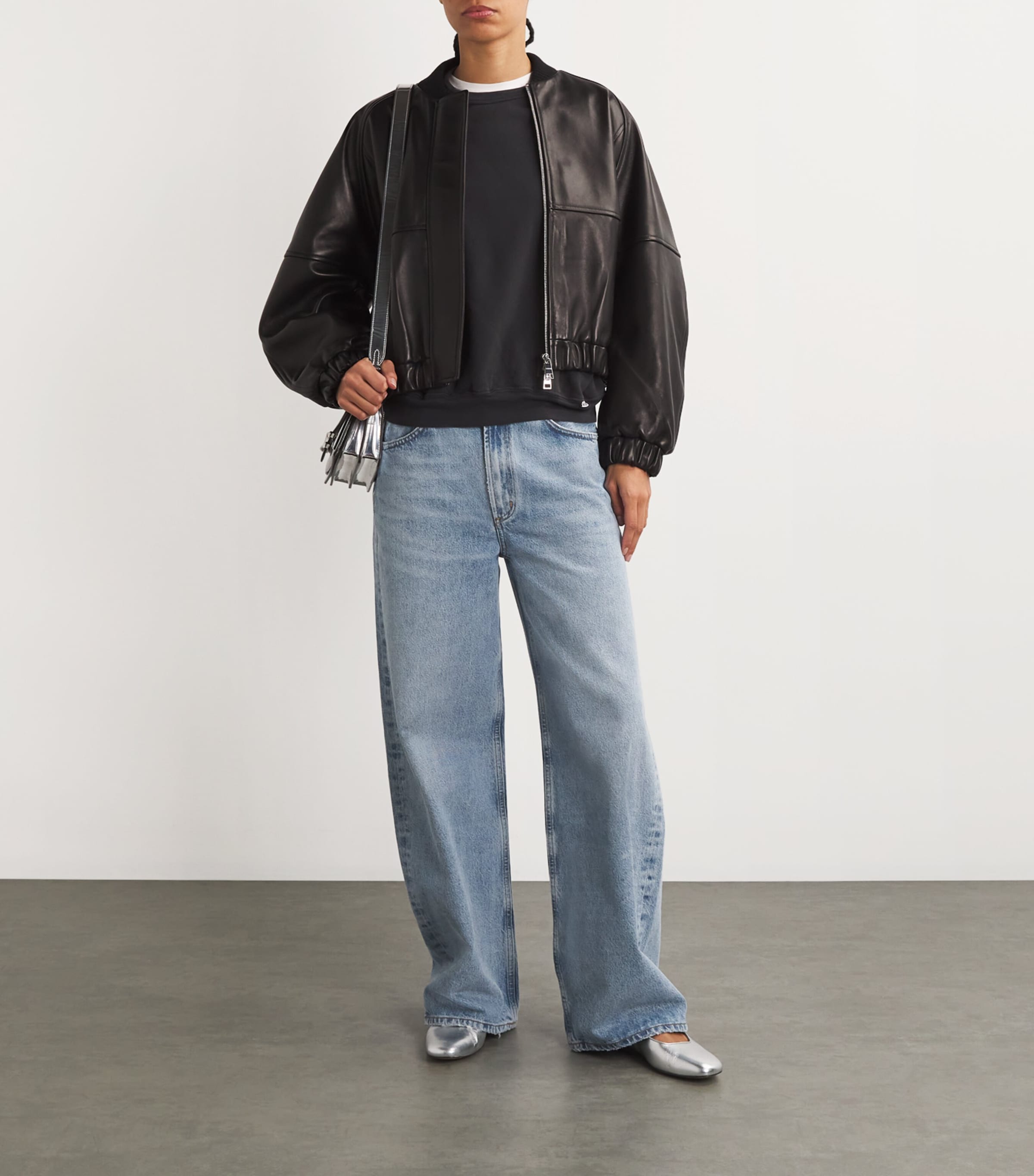 MOTHER Black Cotton The Biggie Concert Sweatshirt