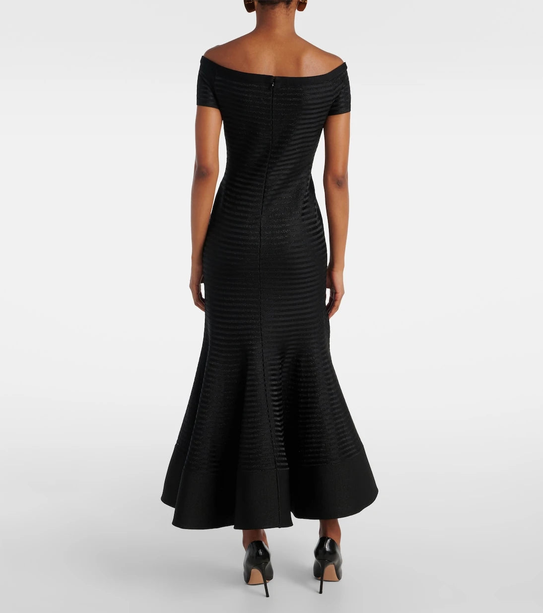 Carolina Herrera - Off-shoulder striped maxi dress