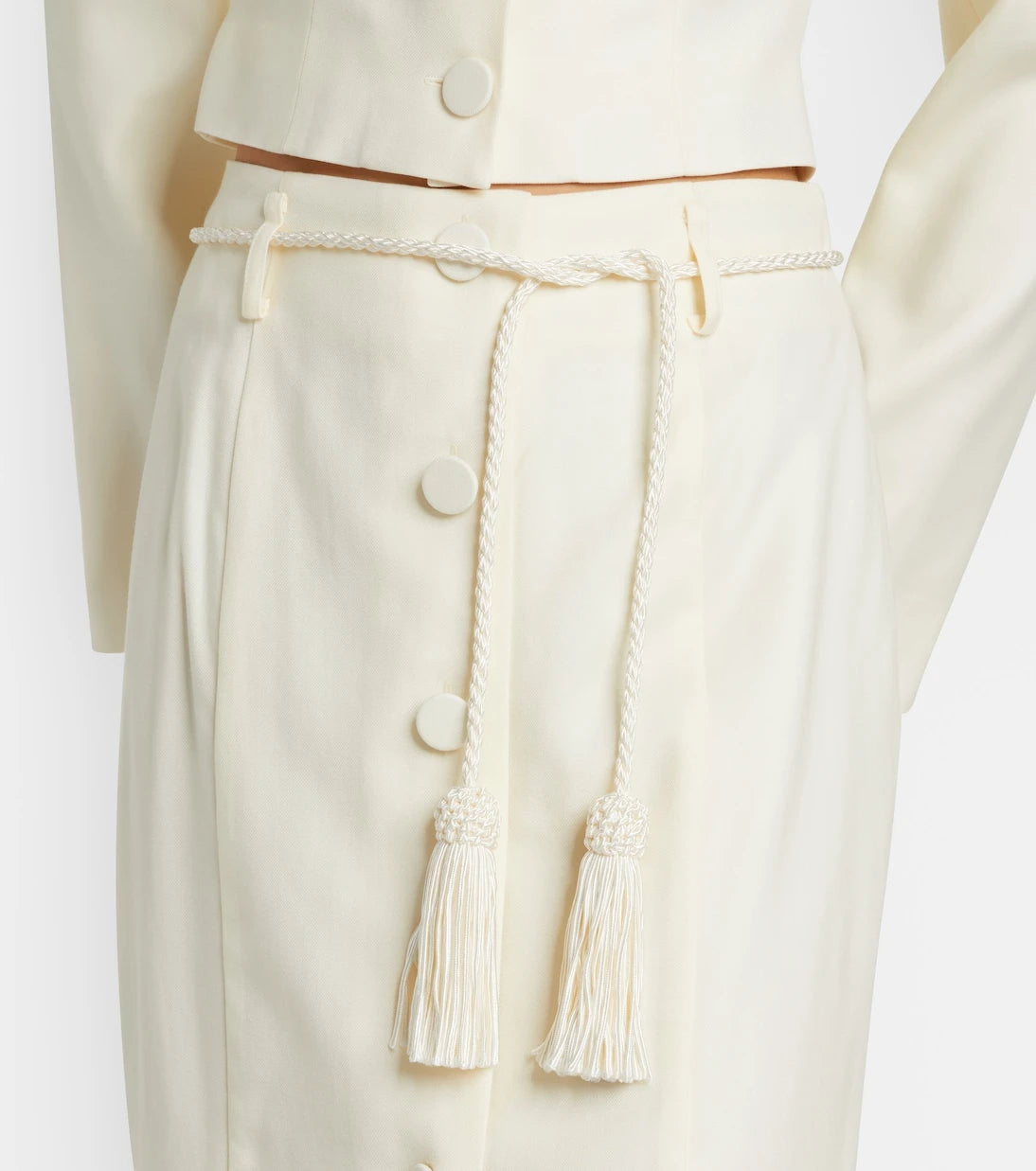 Posse - Elspeth belted wool midi skirt