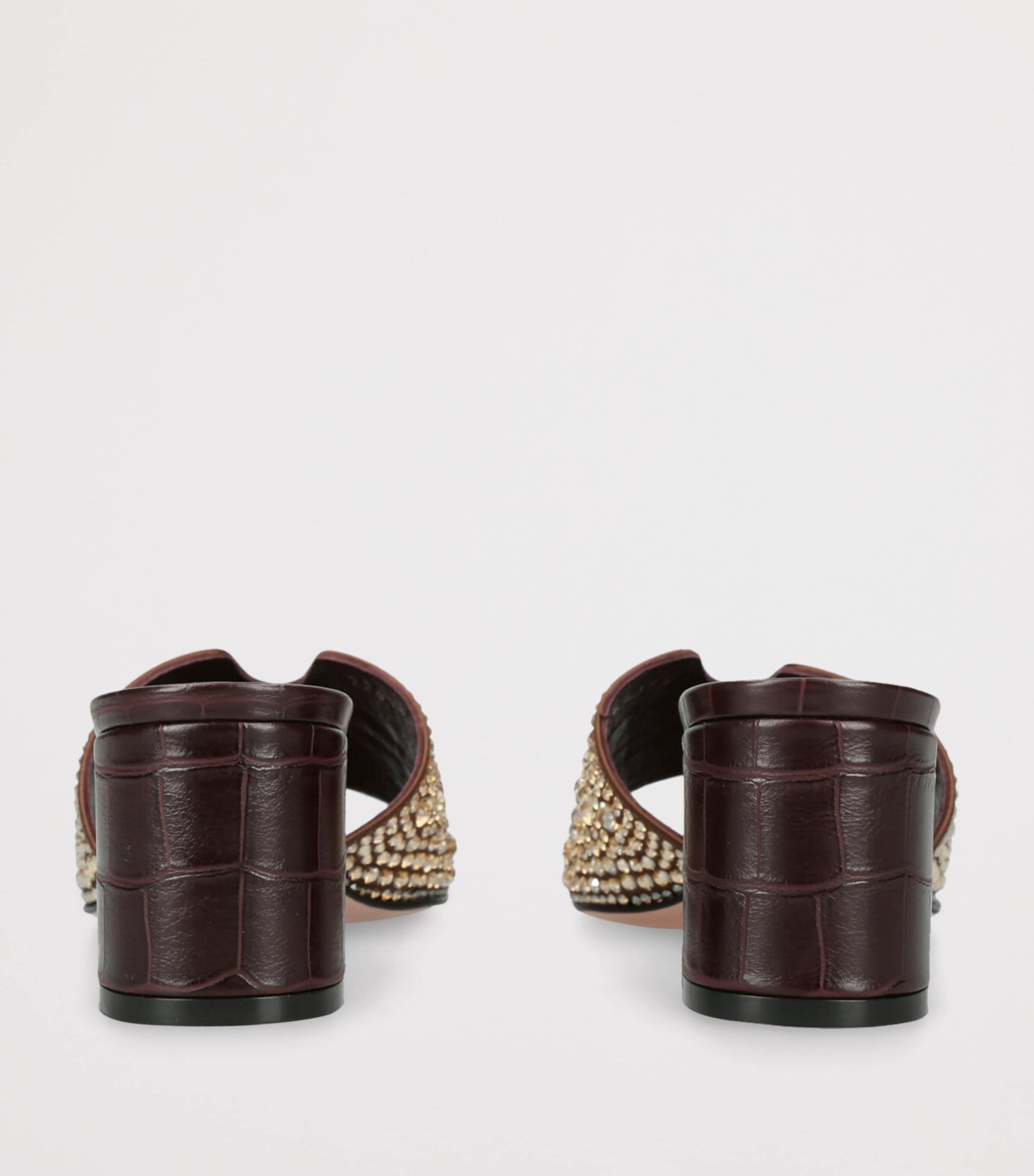 Gina Red Leather Embellished Florence Heeled Mules 50