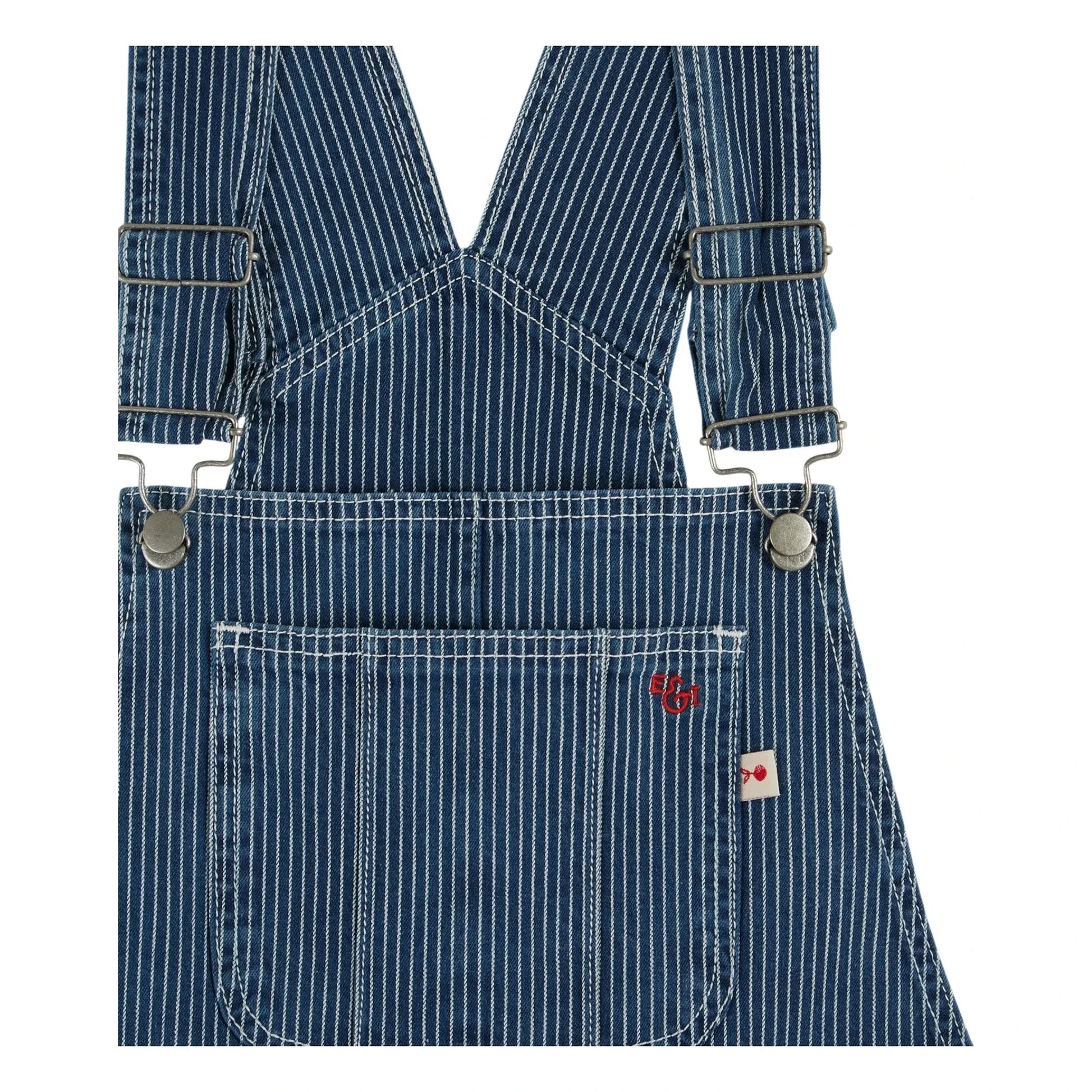 Emile et Ida - Cotton Stripe Dungarees | Blue