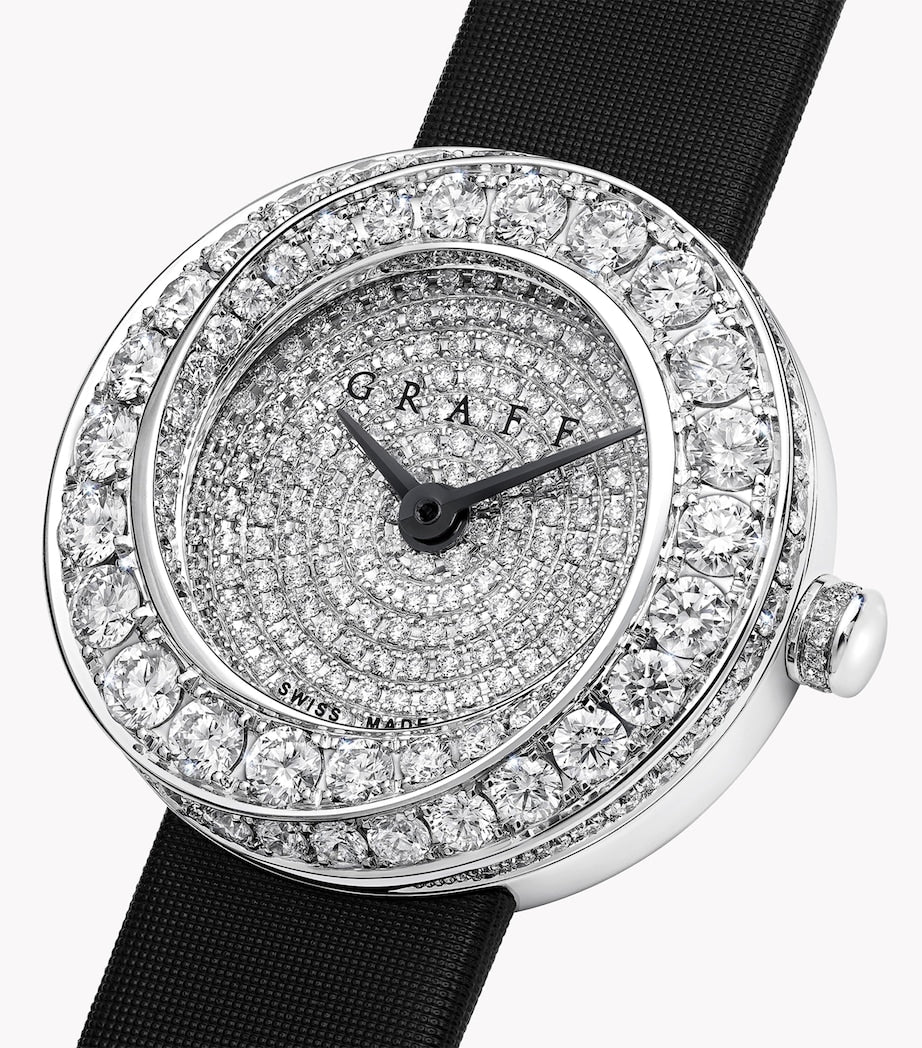 White Gold and Diamond Spiral Watch 23mm