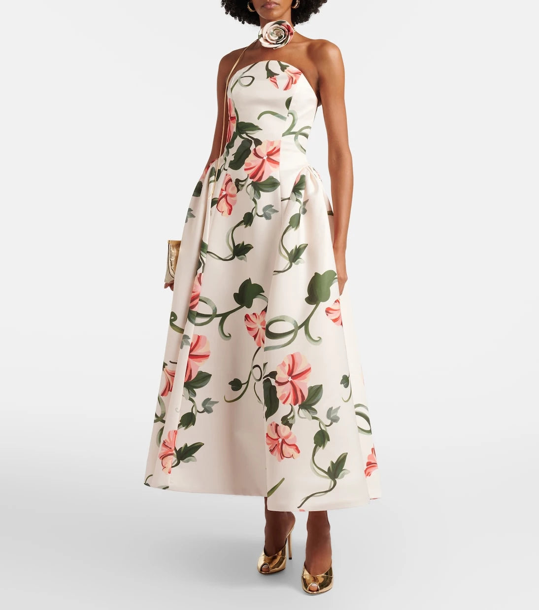 Leo Lin - Violet floral bustier gown