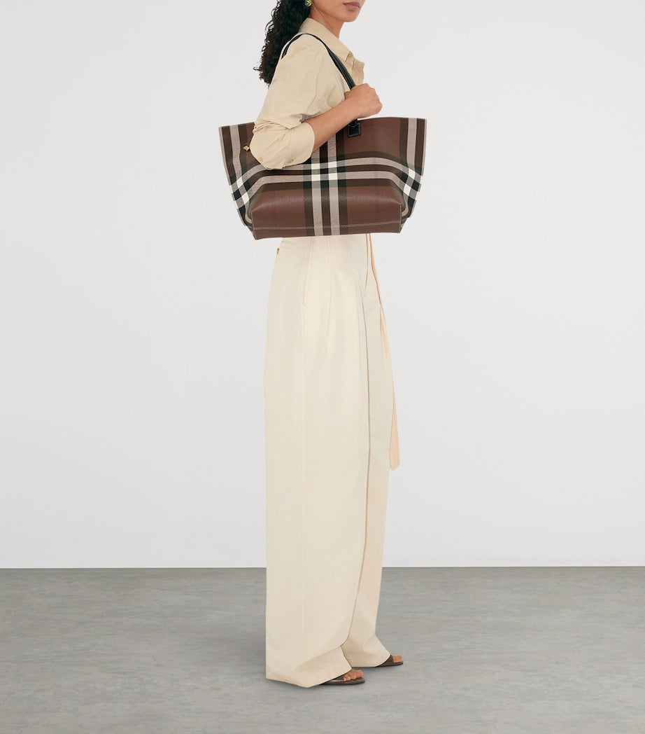 Burberry Brown Medium Check Tote Bag