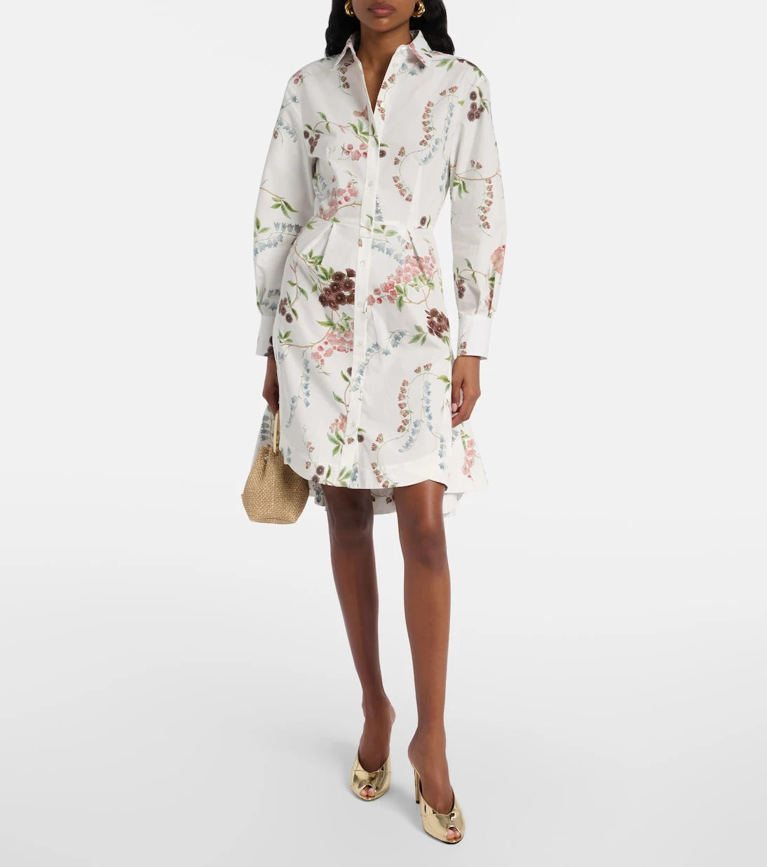 Erdem - Floral cotton poplin shirt dress