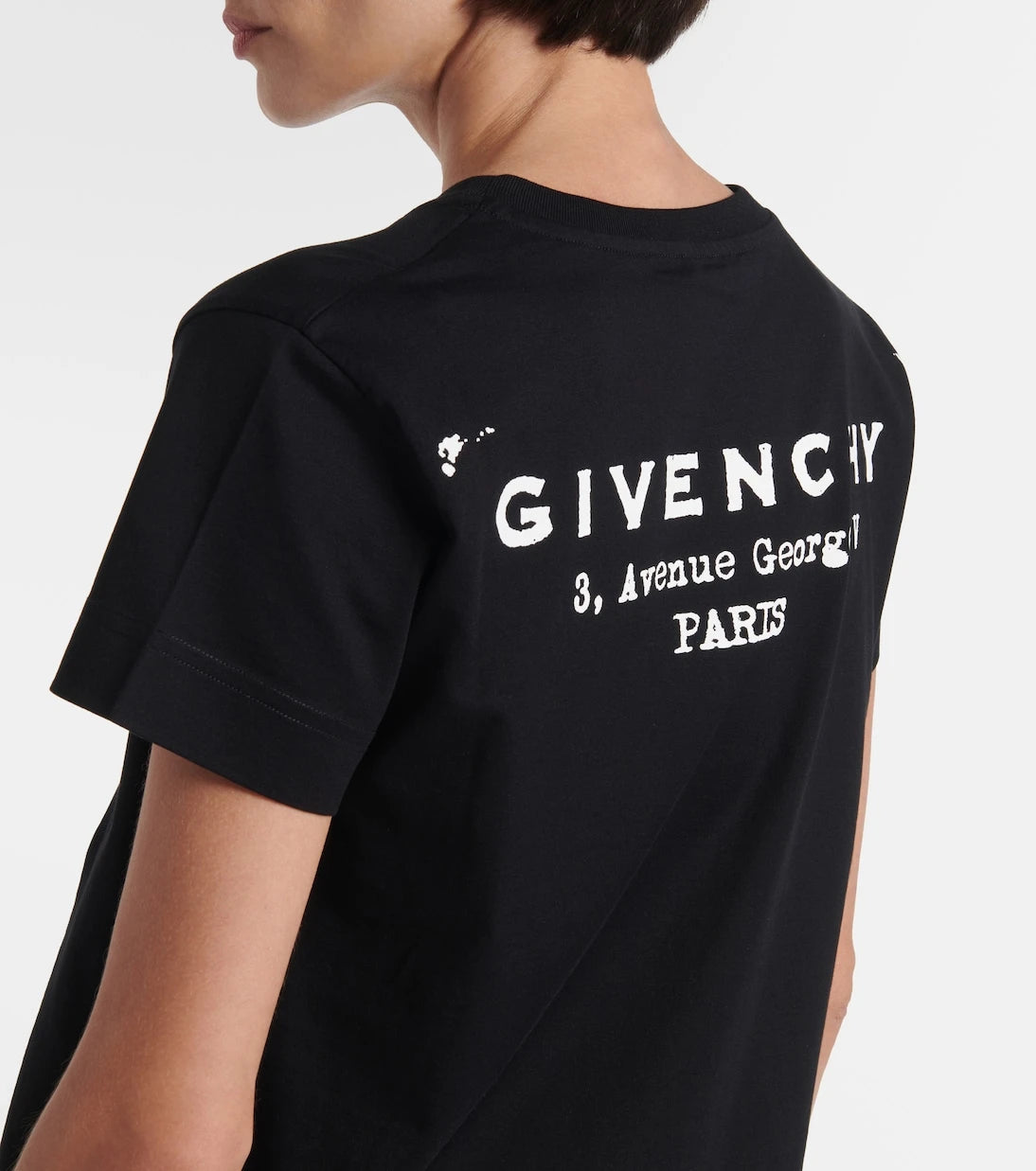 Givenchy - تيشيرت جيرسيه قطني بطبعة شعار Givenchy