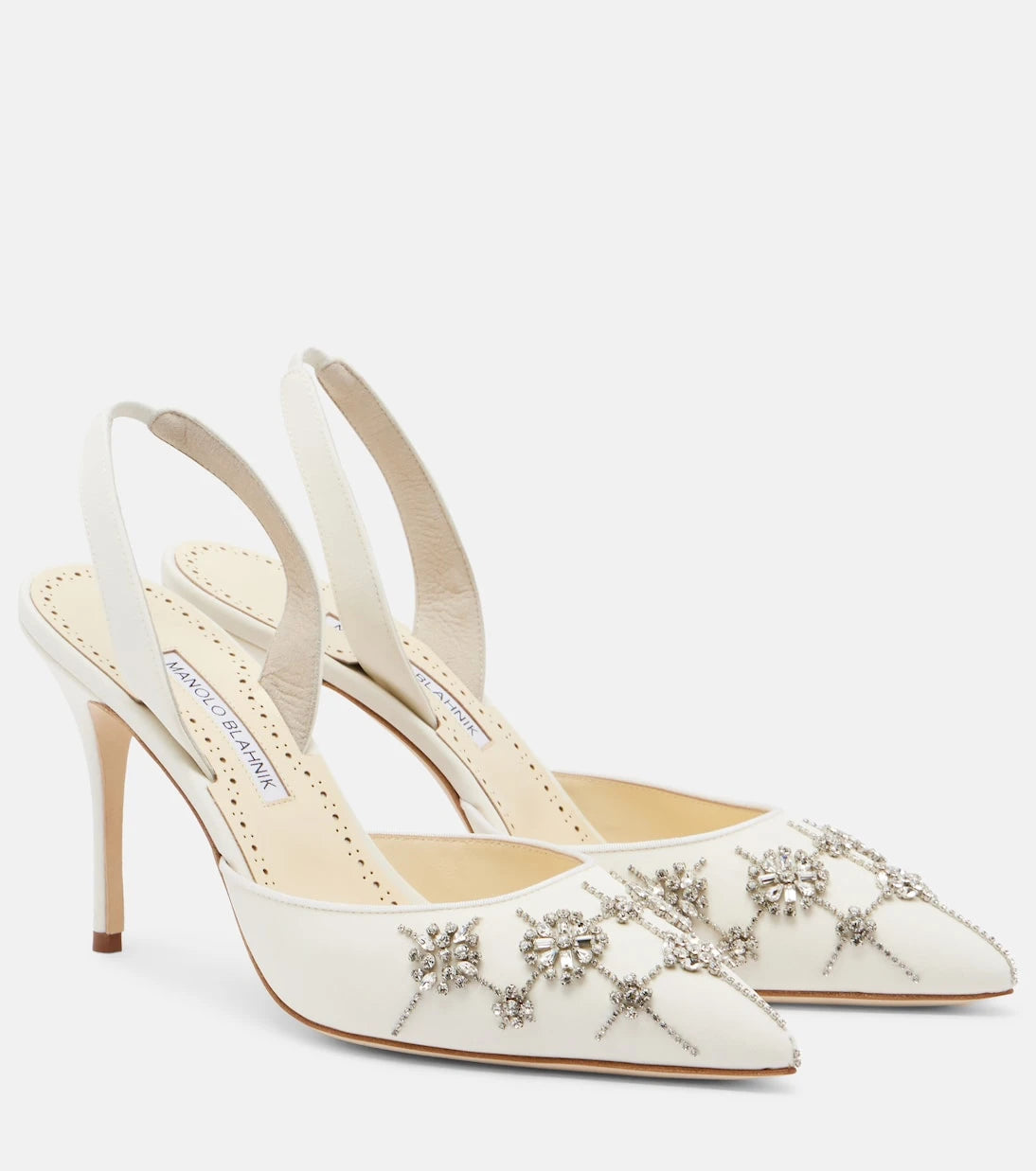 Manolo Blahnik - Ralyne 90 crêpe de chine slingback pumps
