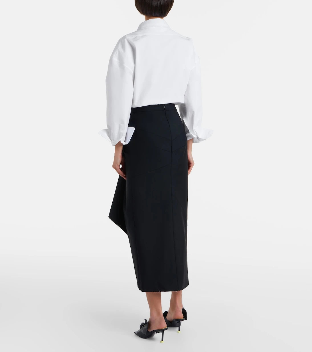 Givenchy - Draped wool and mohair midi skirt
