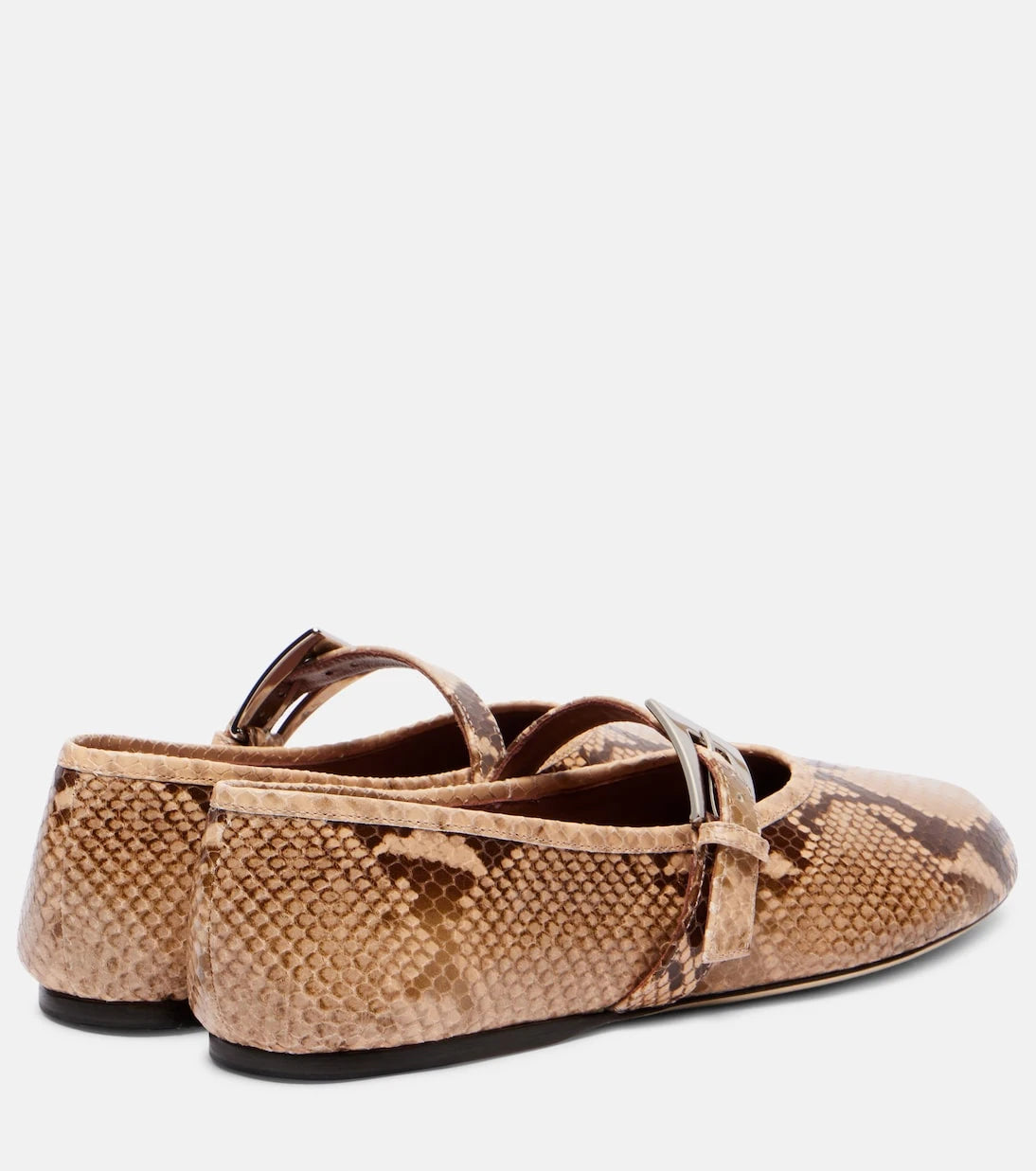Paris Texas - Sveva snake-effect leather ballet flats
