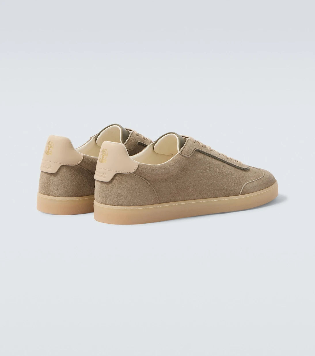 Brunello Cucinelli - Leather-trimmed suede sneakers