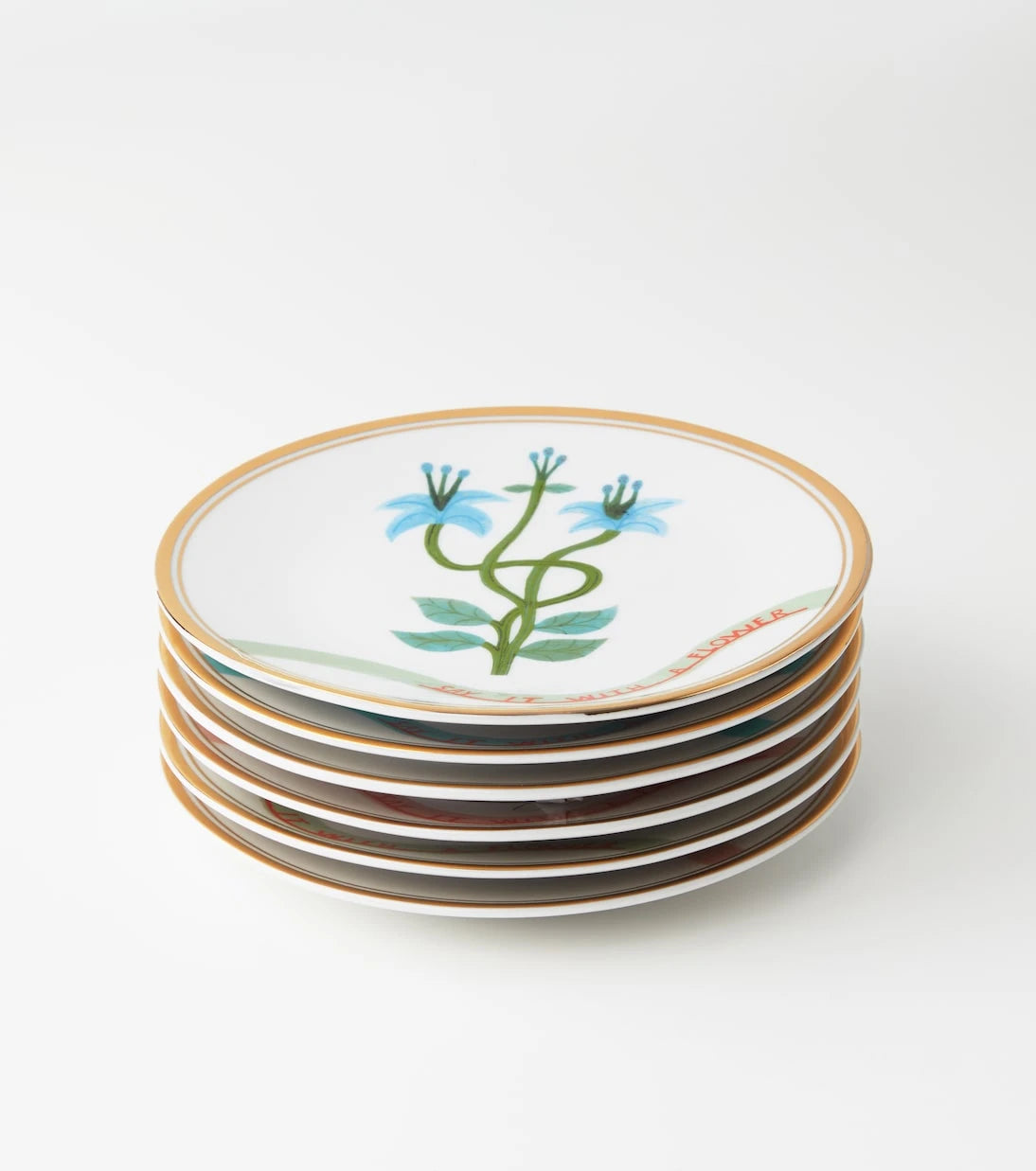 Bitossi - Flowers set of 6 dessert plates