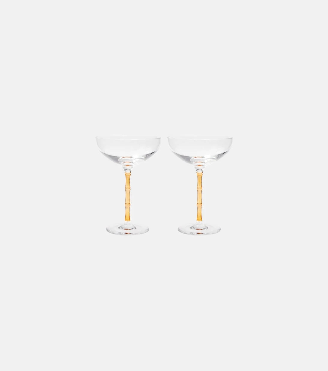 La DoubleJ - Bamboo set of 2 crystal champagne coupes