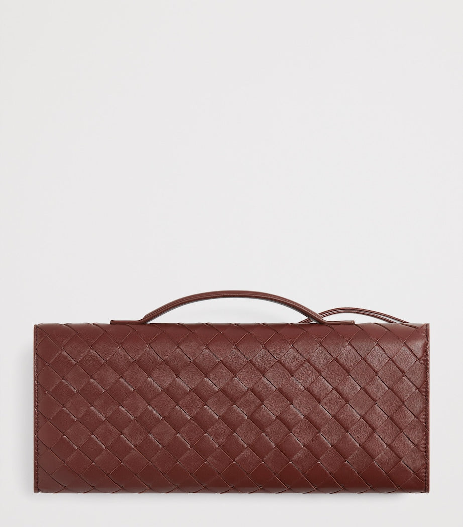 Bottega Veneta Brown Mini Lambskin Andiamo Clutch Bag