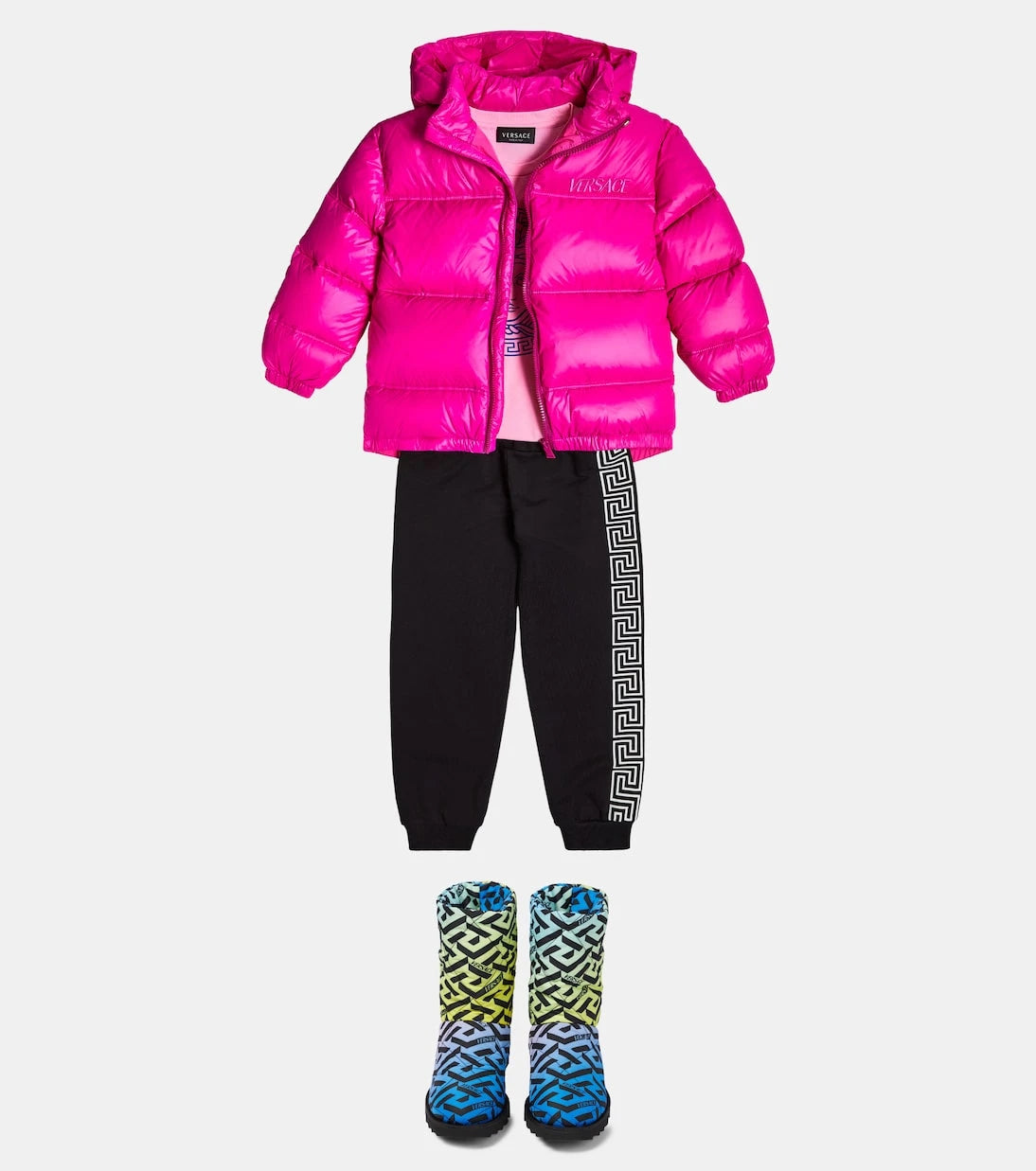 Versace Kids - Down-paneled hooded jacket