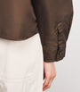 Brown Pocket-Detail Bomber Jacket