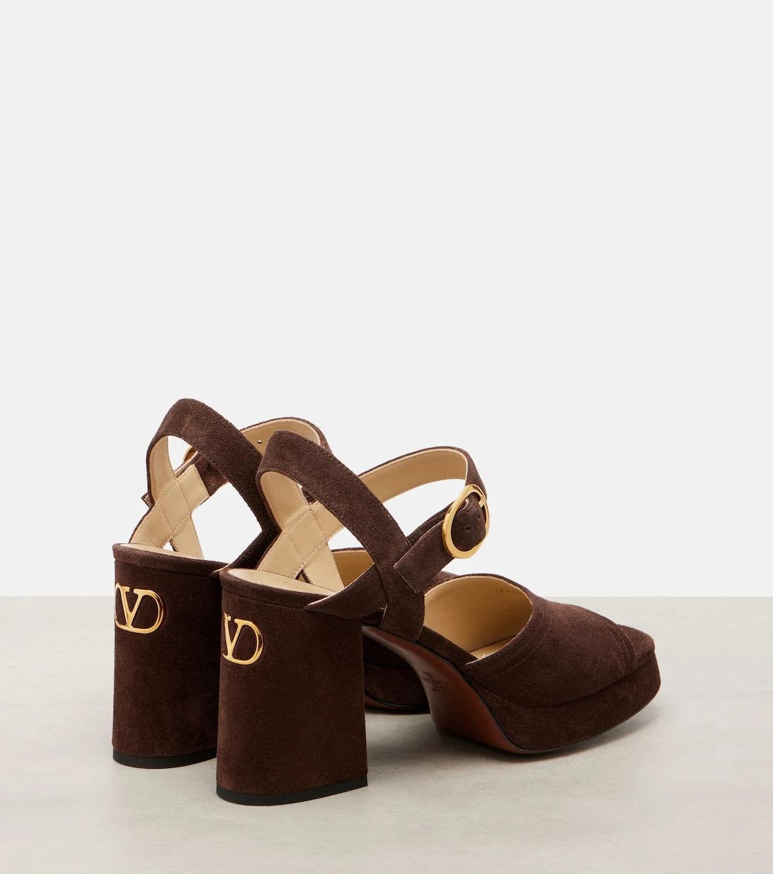 Valentino Garavani - Fawcette VLogo suede platform sandals