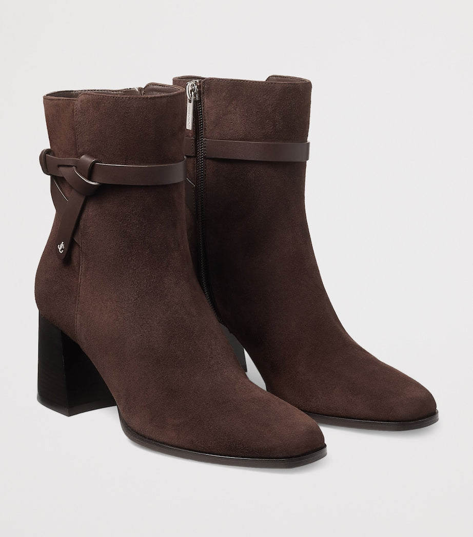 Jimmy Choo Brown Lawton AB 65 Suede Heeled Boots
