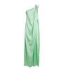 Green Satin Embellished Chain Gown