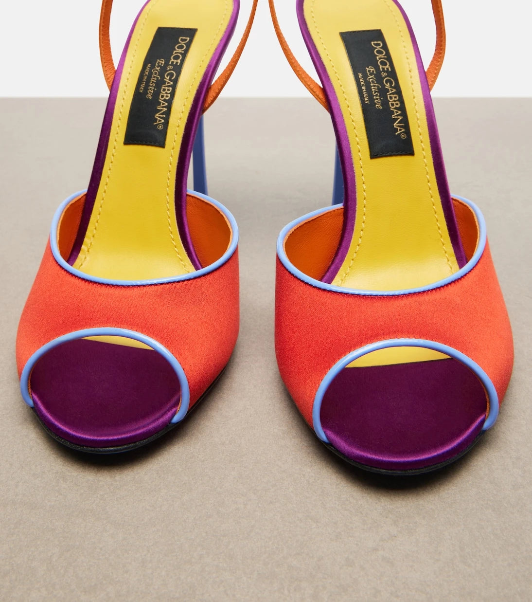 Dolce&Gabbana - Keira satin slingback sandals