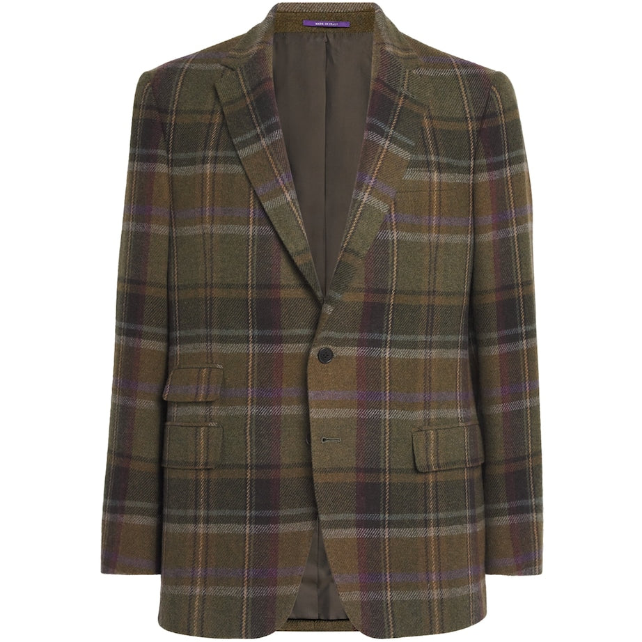 Ralph Lauren Purple Label Multi Wool-Cashmere Plaid Kent Blazer