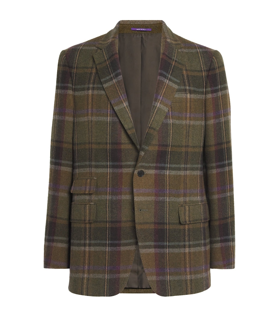 Ralph Lauren Purple Label Multi Wool-Cashmere Plaid Kent Blazer