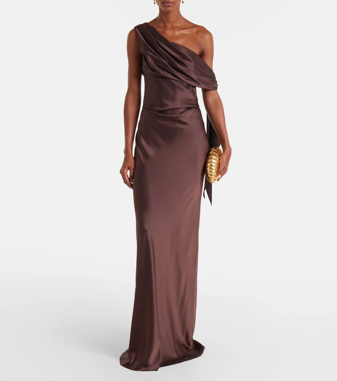 The Sei - Draped asymmetrical silk satin gown