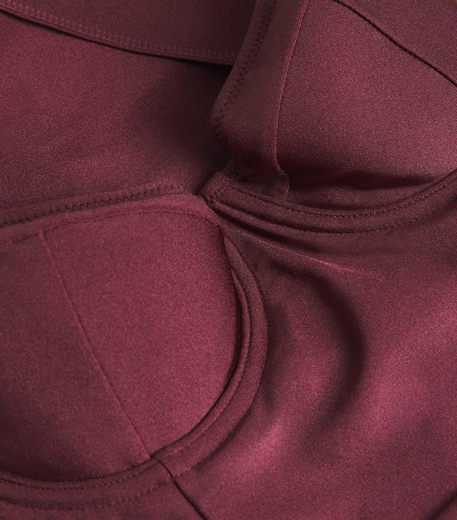 Simkhai Burgundy Underwired Belted Noa Swimsuit