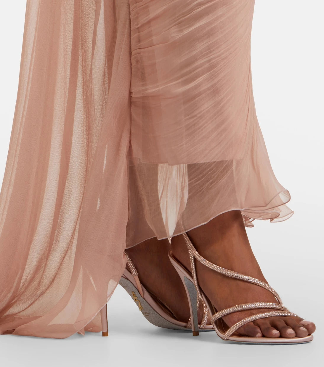 Rene Caovilla - Erin embellished satin slingback sandals