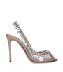 Aquazzura Pink Crystal Temptation Sandals 105