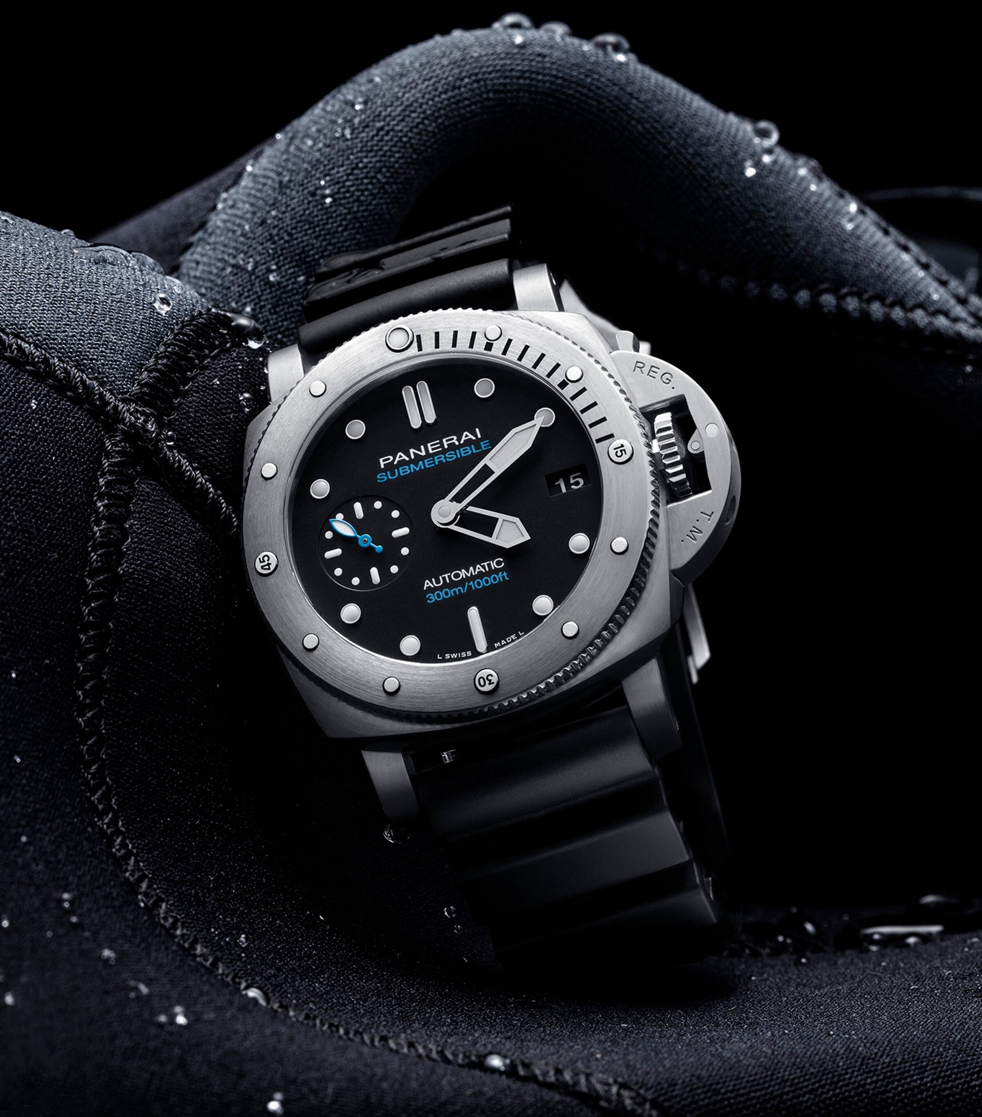 Stainless Steel and Rubber Submersible Watch 42mm