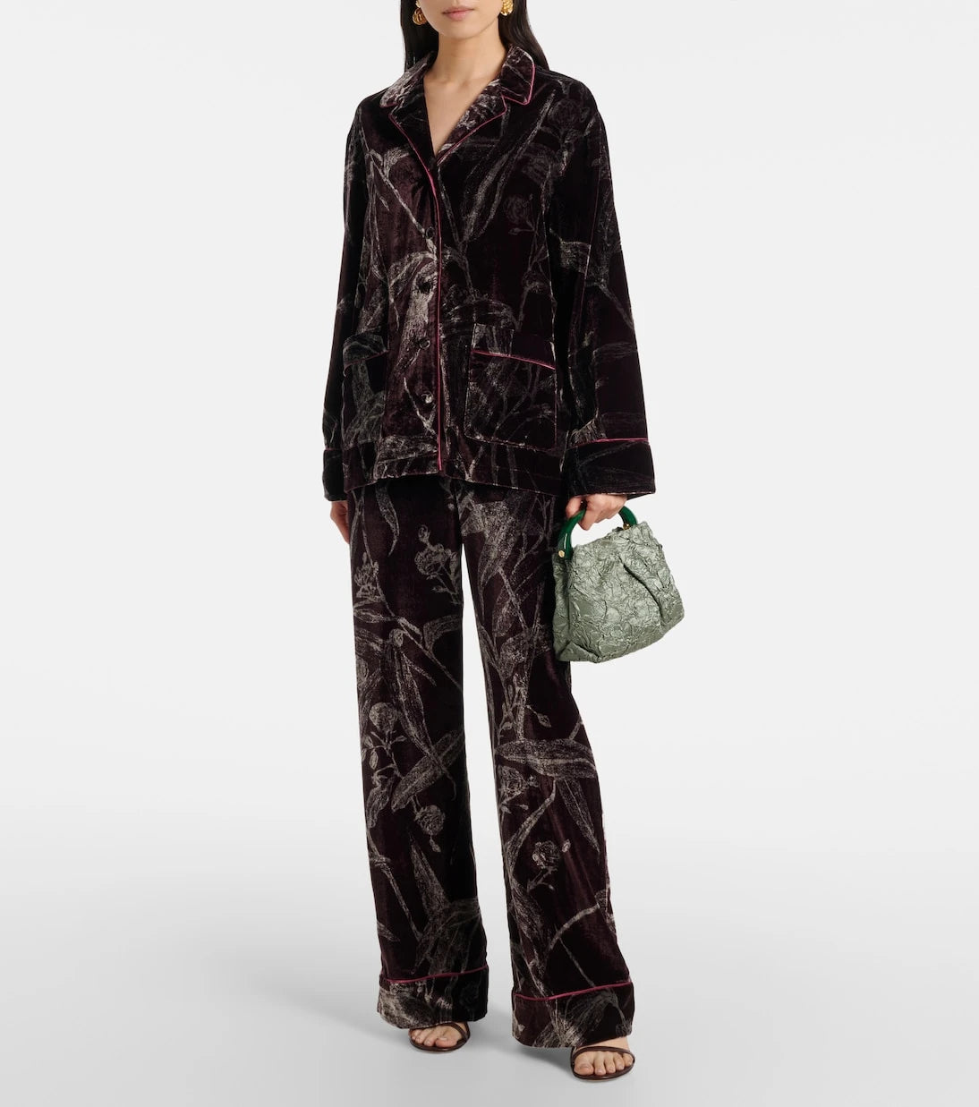 La DoubleJ - Floral satin pajama shirt