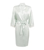 Hanro Green Silk Lace-Trim Robe