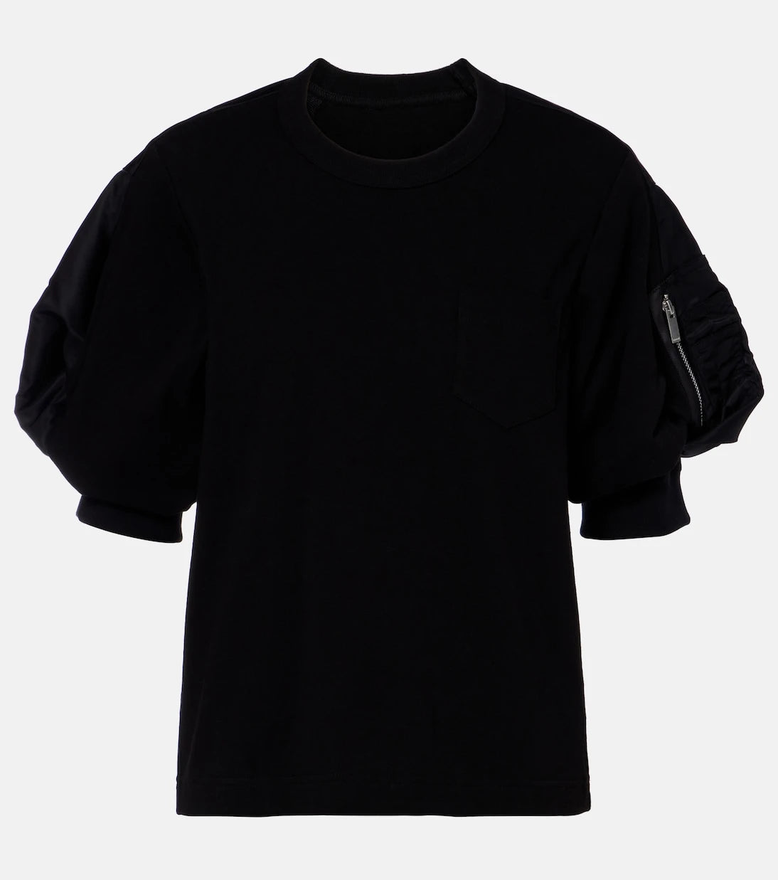 Sacai - Cotton twill and jersey T-shirt