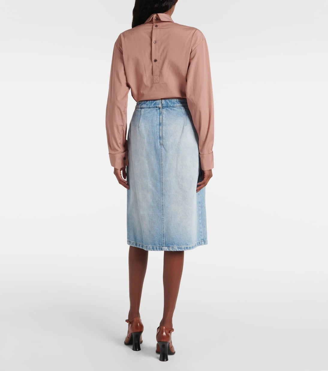 Dries Van Noten - Denim midi skirt