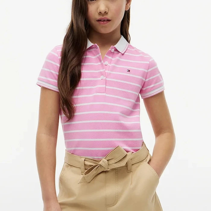 Tommy Hilfiger тениска с яка за деца от памук